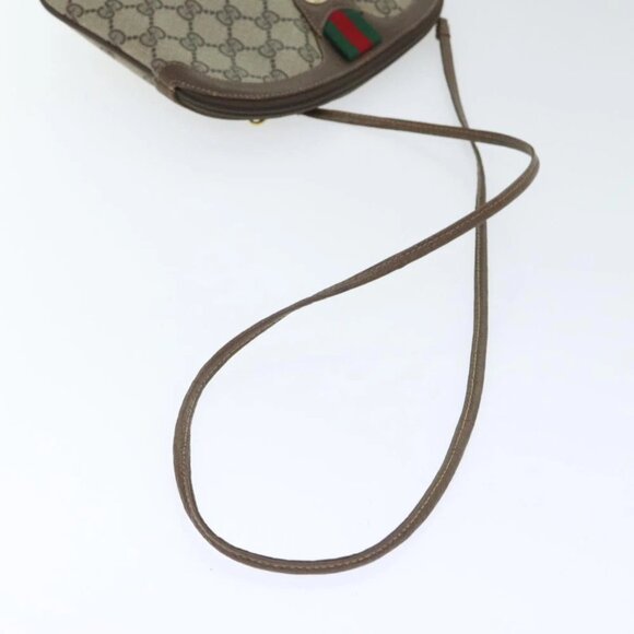 GUCCI GG Supreme Web Sherry Line Shoulder Bag PVC Beige 904 02 047 Auth 91756 - Picture 8 of 15